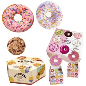 맞춤형 도넛 포장 상자 화이트 카드 종이 패스트리 용 미니 케이크 상자