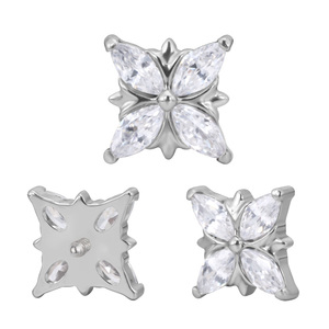 GZN ASTM F136 Titane à filetage interne, clous de labret à dos plat, bijoux de piercing pour lèvre, cartilage, oreille et corps - Product Image 4