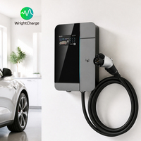 Estación de Carga Inteligente para Vehículos Eléctricos en Edificios Comerciales, Wallbox de 22KW Trifásica CA, OCPP, RFID, WiFi, Tipo 2, Control por Aplicación, WrightCharge