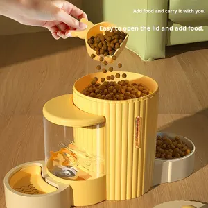 2 in 1 자동 중력 애완 동물 사료 공급기 물그릇 음식 그릇 사이펀 시스템을 사용하여 7 일 동안 깨끗한 물 대용량 제공 - Product Image 2