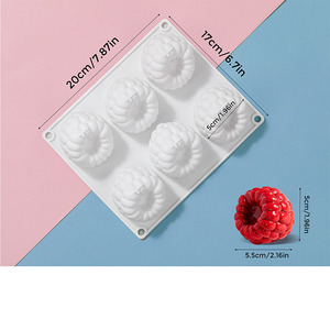 <span class=keywords><strong>Moule</strong></span> en silicone à 6 cavités pour gâteau mousse framboise, grand <span class=keywords><strong>moule</strong></span> en silicone cannelé pour chocolat framboise - Product Image 4