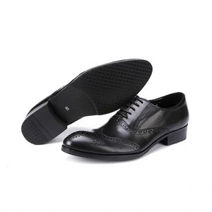Chaussures habillées élégantes pour hommes en cuir de vachette, idéales pour les mariages, grandes tailles, rehaussantes, respirantes et imperméables - Product Image 3