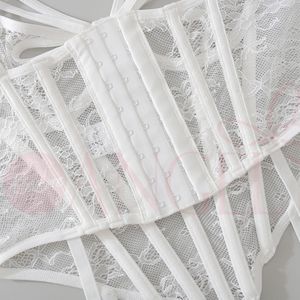 KISS ME ANGELファッショナブルでセクシーなレース中空透明な魚の骨の形をしたプッシュアップセクシーな女性のブラジャーとパンティーセット - Product Image 6