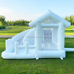 Château gonflable blanc Oxford avec <span class=keywords><strong>toboggan</strong></span> rotatif, <span class=keywords><strong>piscine</strong></span> et trampoline pour enfants - Product Image 2