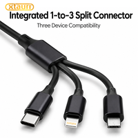 Kabel Pengisian Cepat XTAURI 3A untuk Tablet Kindle Fire & E-Reader - Kabel Adaptor USB-A/USB-C/Micro-USB Berbahan Nilon Kepang 6 Kaki