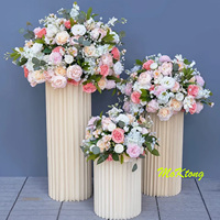 Centres de Table Rose Grande Boule De Fleur 60Cm 70Cm 80Cm Boule De Fleur Rose Chaude Topiaire Géant Soie Rose Boule De Fleur De Mariage