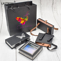 Boîte à cils vide en strass en gros, étiquette privée, emballage de luxe, étui pour cils, emballage de cils