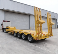 Semi-remorque surbaissée en acier à 4 essieux et 60 tonnes, à bas prix, avec train de roulement robuste et suspension pneumatique, à vendre en Chine