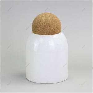 ขวดเทียนคริสตัลใสน้ำหนักเบาสำหรับทำเทียน ขวดเทียนหรูหราไม่เหมือนใคร พร้อมฝาปิดทรงลูกบอลไม้ก๊อกด้านบน - Product Image 5