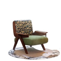GEDO Canapé simple style français Mid-Century Design Zebra Bois massif pour meubles de maison Salon paresseux Balcon Loisirs