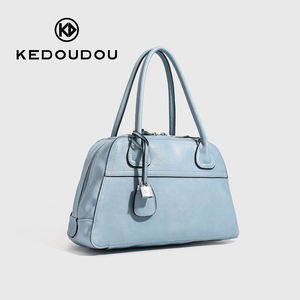 Sac à main Boston en cuir véritable pour filles, forme oreiller en cuir de vachette vintage, bandoulière, résistant à l'eau, 4 modes de port, pour les trajets quotidiens - Product Image 2