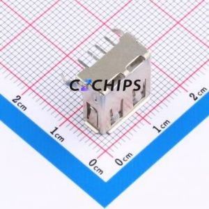 AF 90° WJDG USB Connector Bent Lead Through Hole Connector Type-A USB 2.0 Female Right Angle Insert - Product Image 2