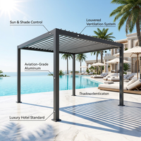 Kit de Pergola de Luxe en Acier à Lames Orientables pour Extérieur, Facile à Assembler, pour Terrasse, Auvent, Abri de Voiture, Gazebo - 1 Ensemble