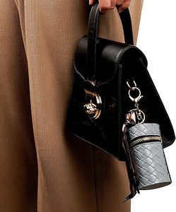Lipstick Storage Bag with Gold Hardware <b>Key</b> Pendant Multifunctional Mini Decorative Scarf, Can Be Hung on Any <b>Key</b> Storage BagS - Product Image 3