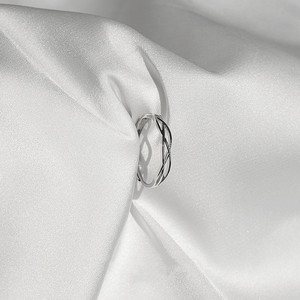 Geometric Line Ring Silver Plated Minimalist Design Open Index Finger Women's Jewelry Gift - Product Image 4