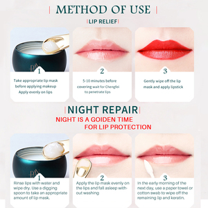 Pansly aguacate reparación labio arrugas mantenimiento nutrir rayo Lipmask Smacker crema dormir labios bálsamo labial - Product Image 3
