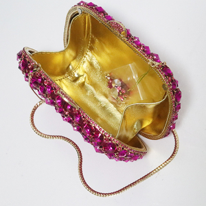<span class=keywords><strong>Borsa</strong></span> Clutch di Lusso <span class=keywords><strong>Fucsia</strong></span> Fatta a Mano con Cristalli Rosa e Diamanti, <span class=keywords><strong>Borsa</strong></span> da Sera da <span class=keywords><strong>Donna</strong></span> con Strass e Catene Metalliche per Matrimoni e Feste - Product Image 2