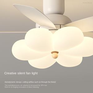 Lámpara de Techo Moderna, Simple y Creativa con Forma de Calabaza, con Ventilador Integrado, Control Remoto, Motor de Corriente Continua, Metal, para Baño - Product Image 4