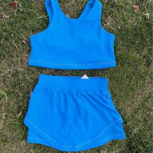 Kızın 2 parça kıyafetler yuvarlak boyun kolsuz Tank Tops ve Biker şort setleri - Product Image 4