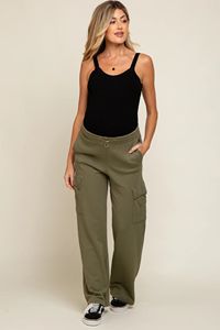 <span class=keywords><strong>Pantalon</strong></span> de maternité à jambes larges avec détails de franges à la taille élastique pour femmes enceintes - Product Image 4