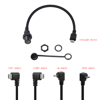 Câble d'extension durable et étanche USB 2.0 Micro B femelle vers mâle pour montage encastré sur tableau de bord de camion, bateau, moto