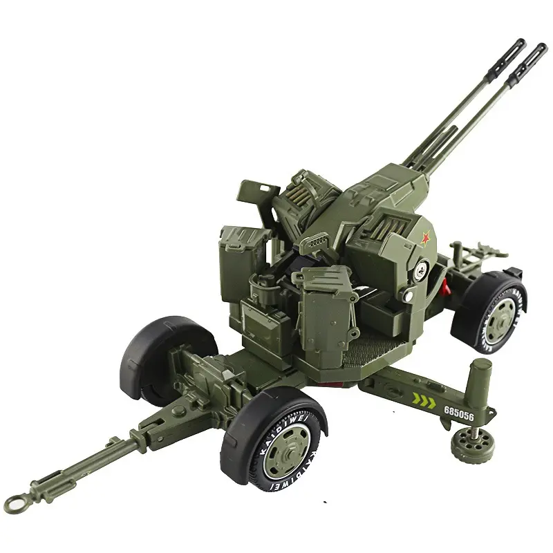 Mainan Model Militer Simulasi Diecast Mainan Kotak Hadiah Skala 1:35 Model Senjata Anti Pesawat Diecast