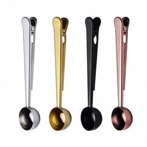 Wholesale Kitchen <b>Measuring</b> Tools <b>Measuring</b> Scoop 430 Stainless Steel Scoop Gold 15ml Coffee <b>Measuring</b> <b>Spoons</b> with Clip - Product Image 1