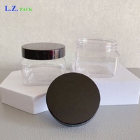 LZ Pack – pots cosmétiques pour animaux de compagnie, 100 pièces, 150ml, 5.3oz, contenants carrés blancs pour gommage corporel avec couvercles