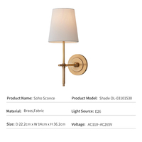 Applique Murale Moderne pour Hôtel, Chambre, Salon – Luxe Minimaliste en Laiton et Tissu, LED Haute Qualité, Personnalisable, Style Nordique, Applique Murale Soho