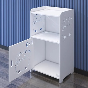 Simple Modern 3 Tier Bedside Cabinet Wood <b>Plastic</b> Composite Storage <b>Shelf</b> For Home Bedroom Use - Product Image 1