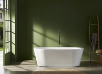 Baignoire autoportante en acrylique ovale moderne, ensemble d'accessoires de salle de bain pour la maison, l'hôtel, la villa