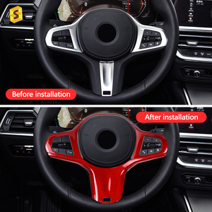 Accesorios interiores de fibra de carbono 3K, pegatina para volante para BMW Z4 G29 2019 - Now 3 Series G20 M Drive 2020 - Now - Product Image 5