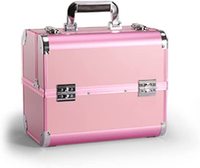 Trousse à cosmétiques en PVC pour dames Sac fourre-tout de voyage Valise à ongles de beauté à la mode avec fermeture pour boîte de rangement