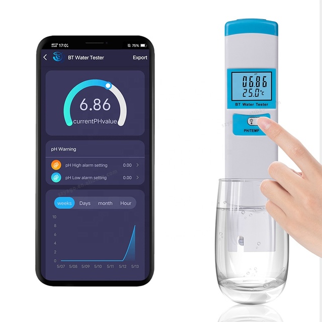 New bluetooth Smart App Display Water Quality test Meter Home Temp ph 2 in 1 test Pen