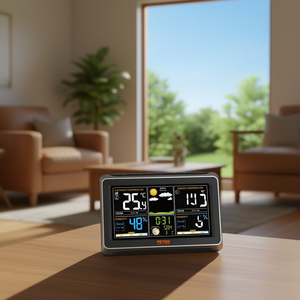 Estación Meteorológica Digital Vevor con Pantalla a Color de 7.5 Pulgadas, Inalámbrica, para Interiores y Exteriores, con Temperatura, Humedad, Reloj Inteligente para el Hogar - Product Image 2