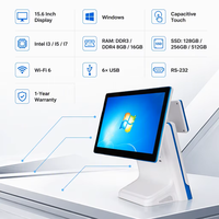 Système de point de vente tactile tout-en-un de 15,6 pouces, Windows I3 I5 I7 8G+128G, 6*interface USB pour restaurant