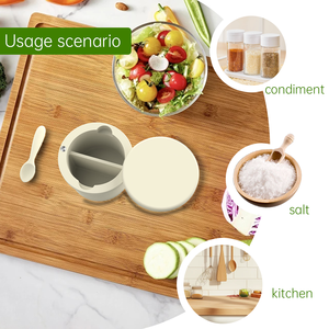 Caja de almacenamiento de especias de bodega de <span class=keywords><strong>sal</strong></span> de silicona de grado alimenticio con tapa giratoria magnética y cuchara tarro de condimento de cocina recipiente de <span class=keywords><strong>sal</strong></span> - Product Image 2