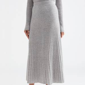 मोंगोलियन बुनाई स्कर्ट कश्मीरी स्ट्रिप स्कर्ट लुगम्य ठोस रंग कश्मीरी स्कर्ट - Product Image 5