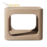Table basse d'extérieur carrée en bois massif de haute qualité, moderne et durable, résistante aux intempéries, couleur teck, table d'appoint pour jardin et patio