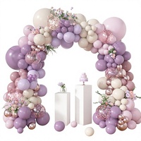 Kit d'arche de ballons Amandir 173 pièces, couleur violet poussiéreux, ballons en caoutchouc double épaisseur, rose/blanc/lavande/lilas, pour fêtes d'anniversaire