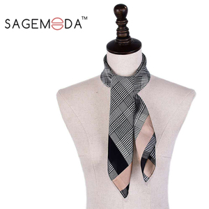 Pata de <span class=keywords><strong>gallo</strong></span> pequeño y cuadrado bufanda mujer primavera y verano salvaje bufanda trabajo profesional bufanda - Product Image 3