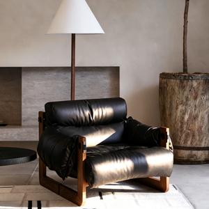 Poltrona in Pelle Premium Stile Mid-Century Moderno con Cuscino Imbottito in Spugna e Struttura in Legno Massello <span class=keywords><strong>per</strong></span> Soggiorno, <span class=keywords><strong>Camera</strong></span> da Letto, Ufficio, Appartamento - Product Image 2