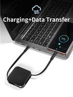 Câble de données USB C vers USB C 3A à charge rapide 60W rétractable pour téléphone portable, câble de charge super rapide avec boîte de support de téléphone