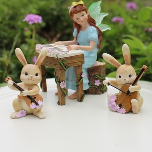 Nuevo Set Luminoso Transfronterizo de <span class=keywords><strong>Hadas</strong></span> y Pequeños Animales Tocando el Piano, Adornos de Resina para Paisajes con Escena Creativa de Concierto en el Bosque - Product Image 1