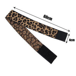 Herramienta de extensión de cabello de buena calidad, banda de peluca con cabeza de fusión ajustable, pelo Scrunchie, patrón de estampado de leopardo, banda de peluca para bordes - Product Image 3