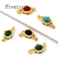 Fermoirs de bijoux en pierre naturelle incrustés plaqué or véritable 18 carats attaches serrures Bracelets accessoires pour composants de résultats de bijoux
