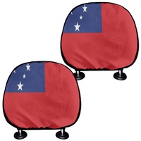 Lot de 2 housses de repose-tête de voiture imprimées drapeau, élégantes, en polyester lisse, universelles, pour la décoration intérieure de voiture