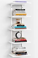 Étagère murale flottante verticale en fer à 5 niveaux - Rangement multifonctionnel pour chambre, bureau, salon et cuisine