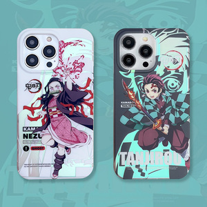 Nouvelle <span class=keywords><strong>coque</strong></span> <span class=keywords><strong>de</strong></span> <span class=keywords><strong>téléphone</strong></span> en métal à double face avec film, motif anime <span class=keywords><strong>Demon</strong></span> <span class=keywords><strong>Slayer</strong></span>, lumière bleue, pour iPhone 17 Pro Max 16 11 XS, <span class=keywords><strong>coque</strong></span> arrière IMD - Product Image 2