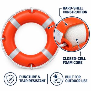 Aro de Rescate Marítimo Aprobado para Piscina, Flotador Salvavidas, Anillo de Rescate Acuático 2.5kg - Product Image 2